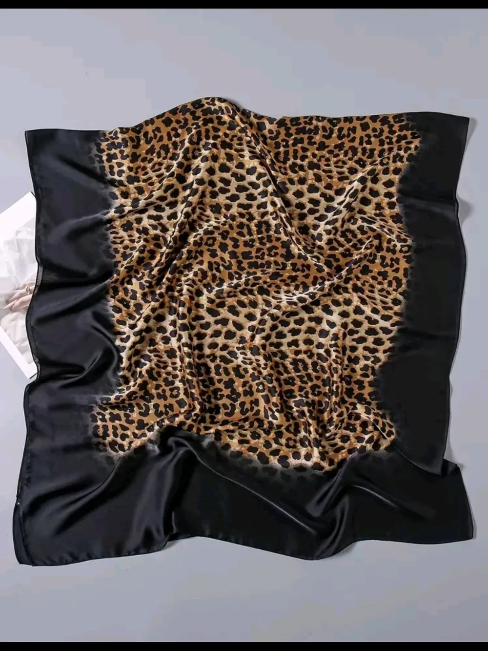 Leopard Print  Scarf - Black/Tan 70.9
